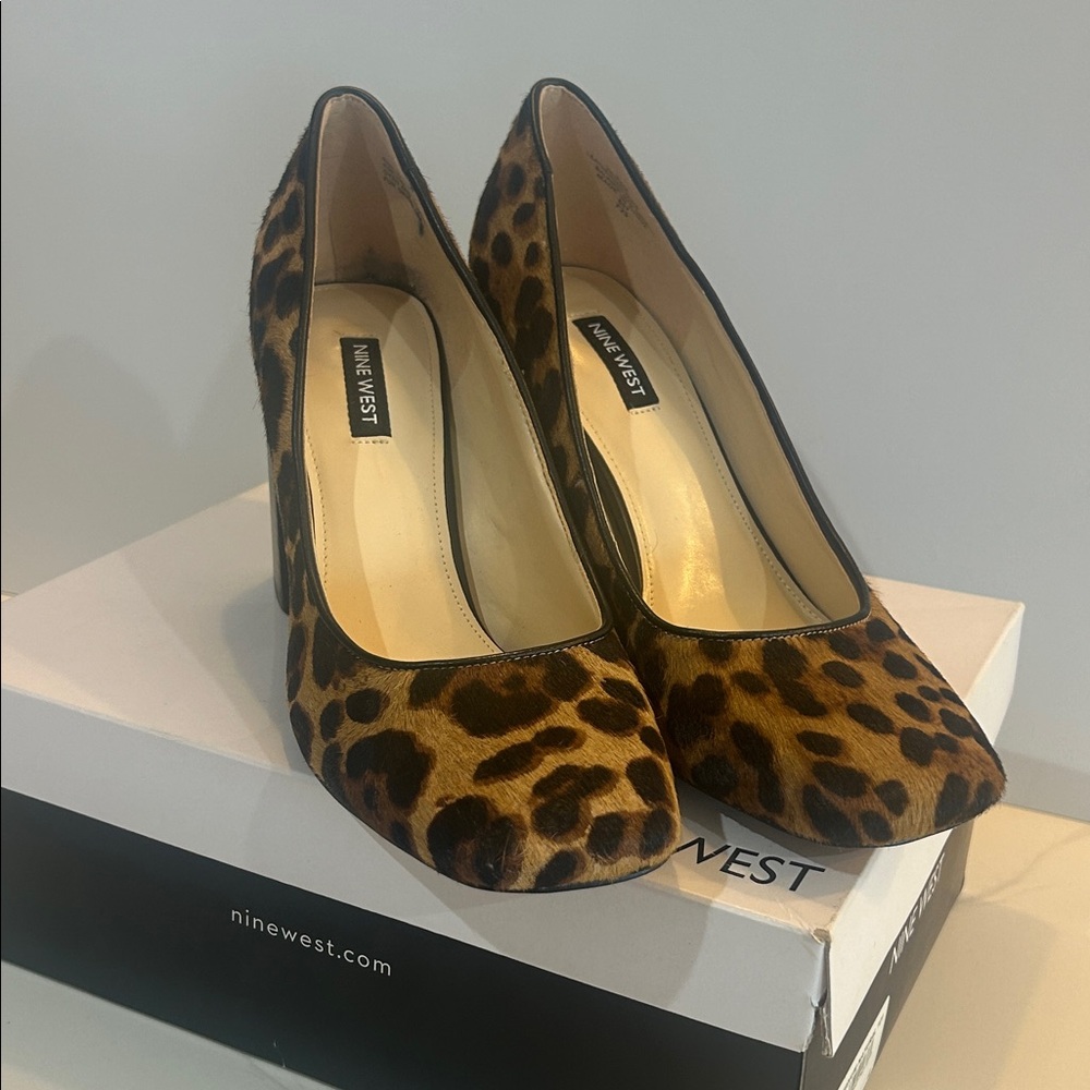 Nine West Leopard-Print Pumps in Brown and Black